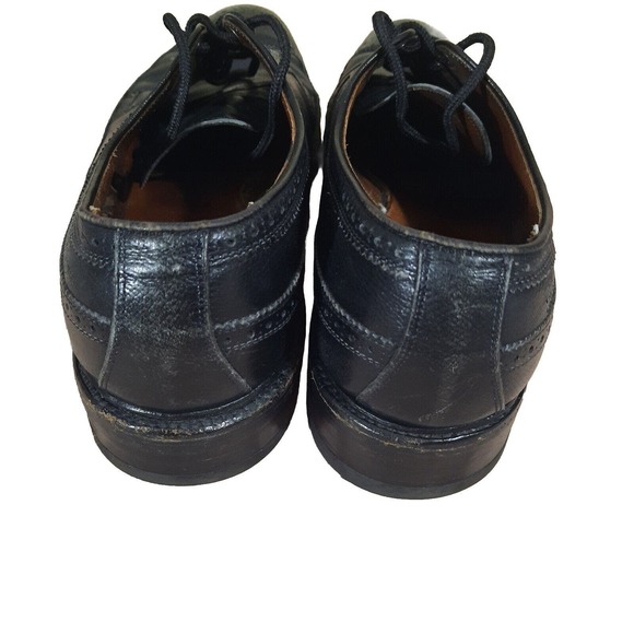 Allen Edmonds Macneil Mens Dress Shoes 11.5B Black Leather Derby Oxford Wingtip - Picture 3 of 9